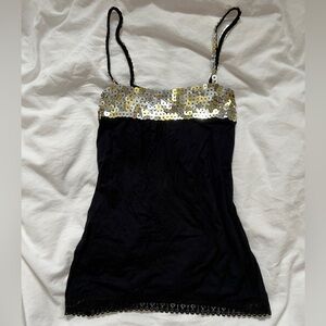 Vintage Sequin Embellished Tank Top